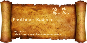 Mauthner Kadosa névjegykártya
